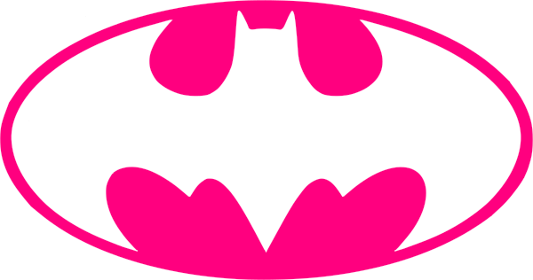 Pink Batman Logo Png (600x316), Png Download