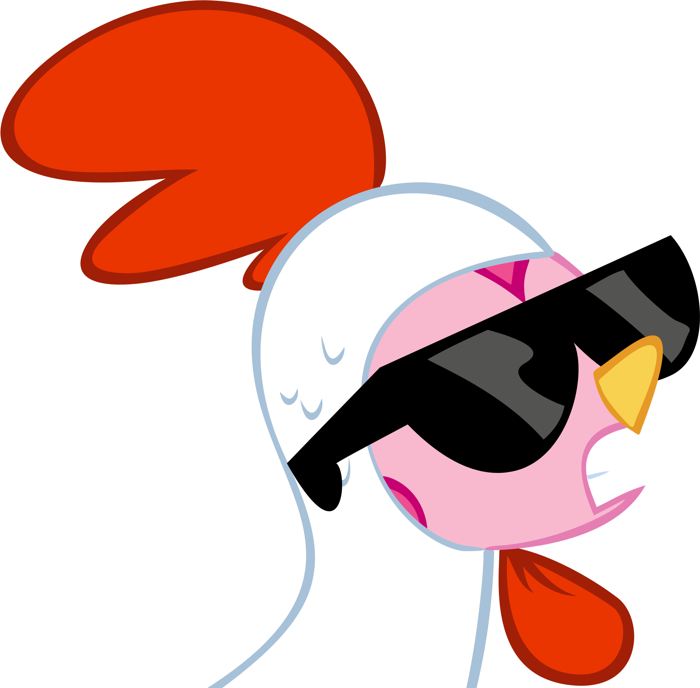Deal With It - Chicken With Sunglasses Cartoon (3337x3000), Png Download