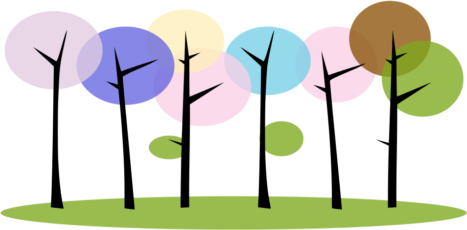 Watercolor Painting Computer Icons Download - 3drose Print Of Cartoon Trees With I Love Spring - (970x750), Png Download