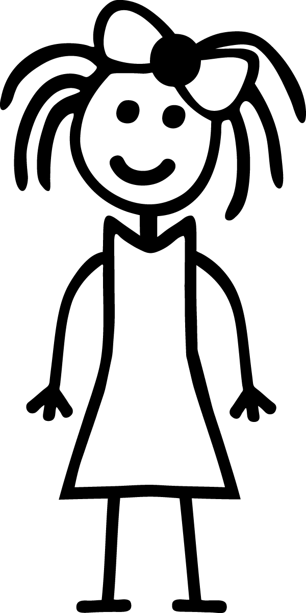 Puck Drawing Png Transparent - Stick Figure Girl Transparent (600x1200), Png Download