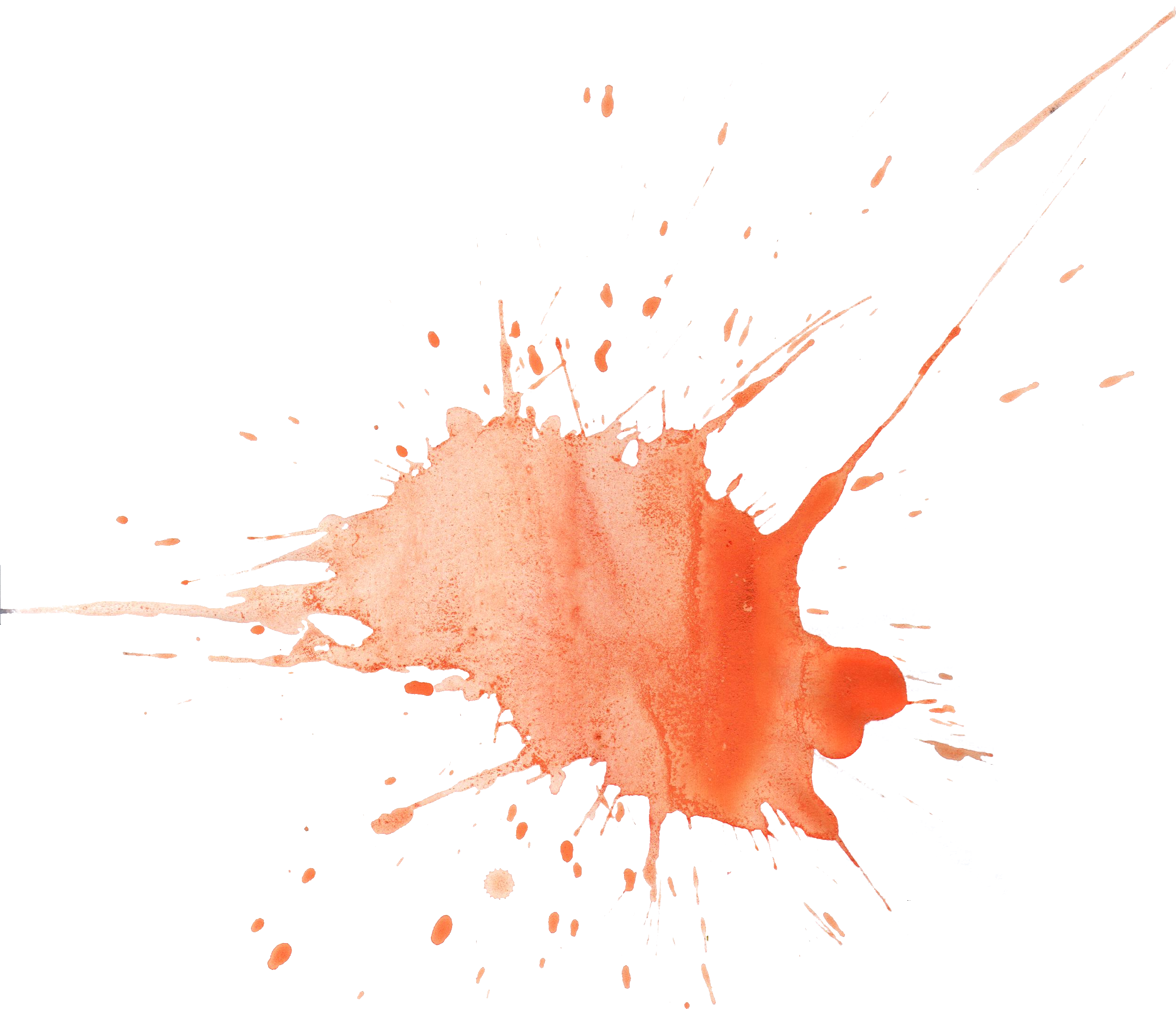 12 Orange Watercolor Splatter - Watercolor Painting (2497x2143), Png Download