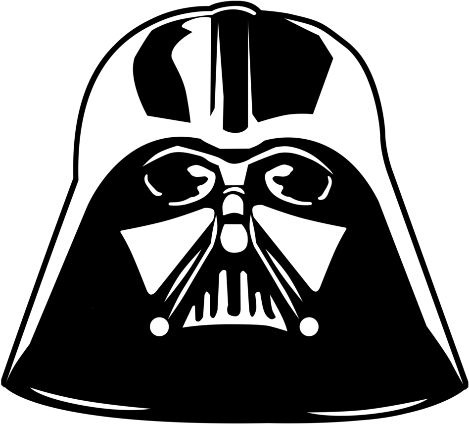 Star Wars Png Black And White Transparent Star Wars - Black And White Darth Vader Mask (1024x1024), Png Download