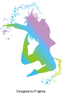 Youthful Silhouette Dancing Girl Watercolor, Youth, - Portable Network Graphics (360x360), Png Download
