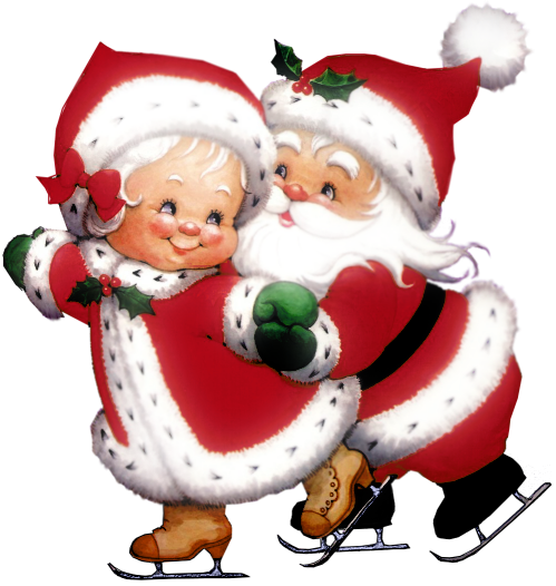 Transparent Cute Mrs Claus And Mr Claus Png Clipart - Mrs Claus And Mr Claus (499x526), Png Download