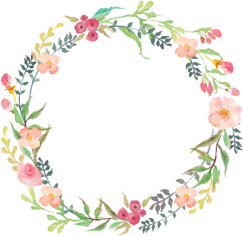 Banner Library Download Original Png Yazi Fonlari Pinterest - Watercolor Wreath Flower Png (800x804), Png Download
