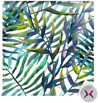 Leaves Abstract Pattern In Watercolor Wall Mural • - Leaves Abstract Pattern Background Wall Watercolor (400x400), Png Download