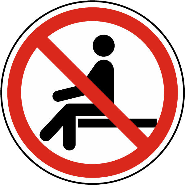 No Sitting Label - Ne Pas S Asseoir (600x600), Png Download
