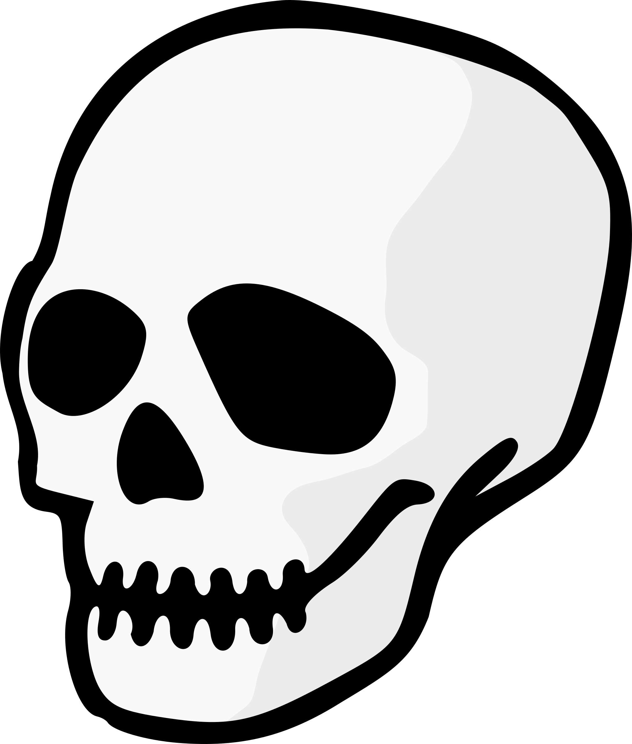 28 Collection Of Skeleton Clipart Transparent - Skull Clip Art Black And White (678x800), Png Download
