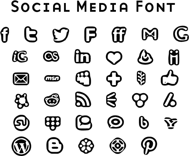 Social Media Icons Bold Font - Icon (720x648), Png Download