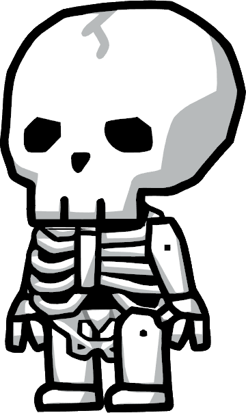 Image Living Scribblenauts Wiki - Cartoon Skeleton Png (360x604), Png Download