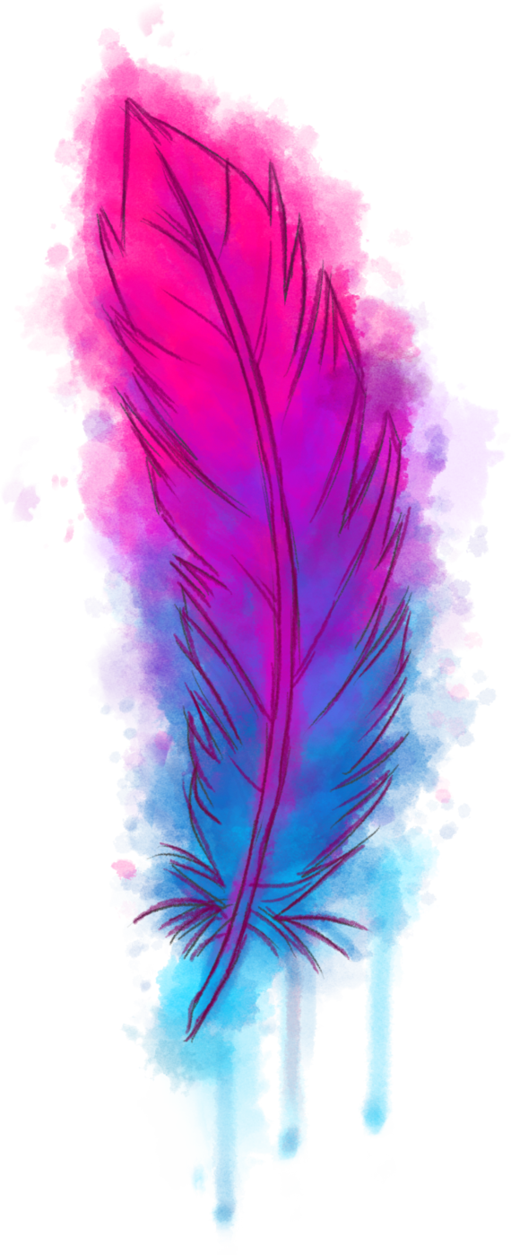 Watercolour Png Transparent - Png Transparent Feather Png (417x1024), Png Download