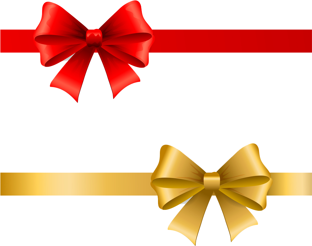 Free Christmas Red Ribbon Png - โบว์ สี ทอง Png (1000x956), Png Download