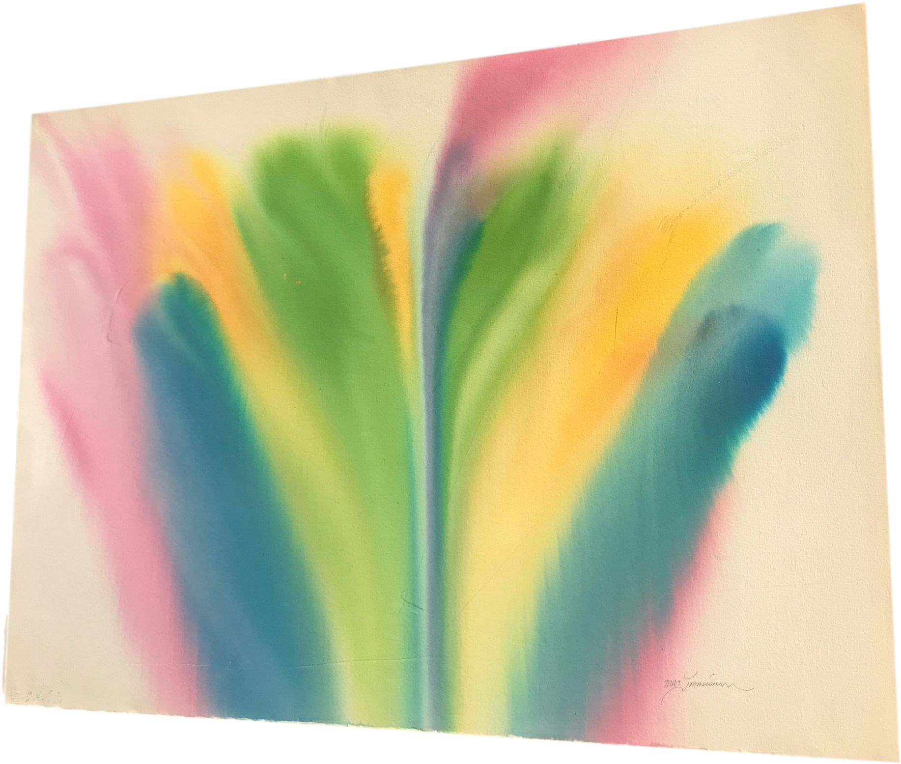 Original Abstract Watercolor Mac Jamison Art Rainbow (2008x1701), Png Download