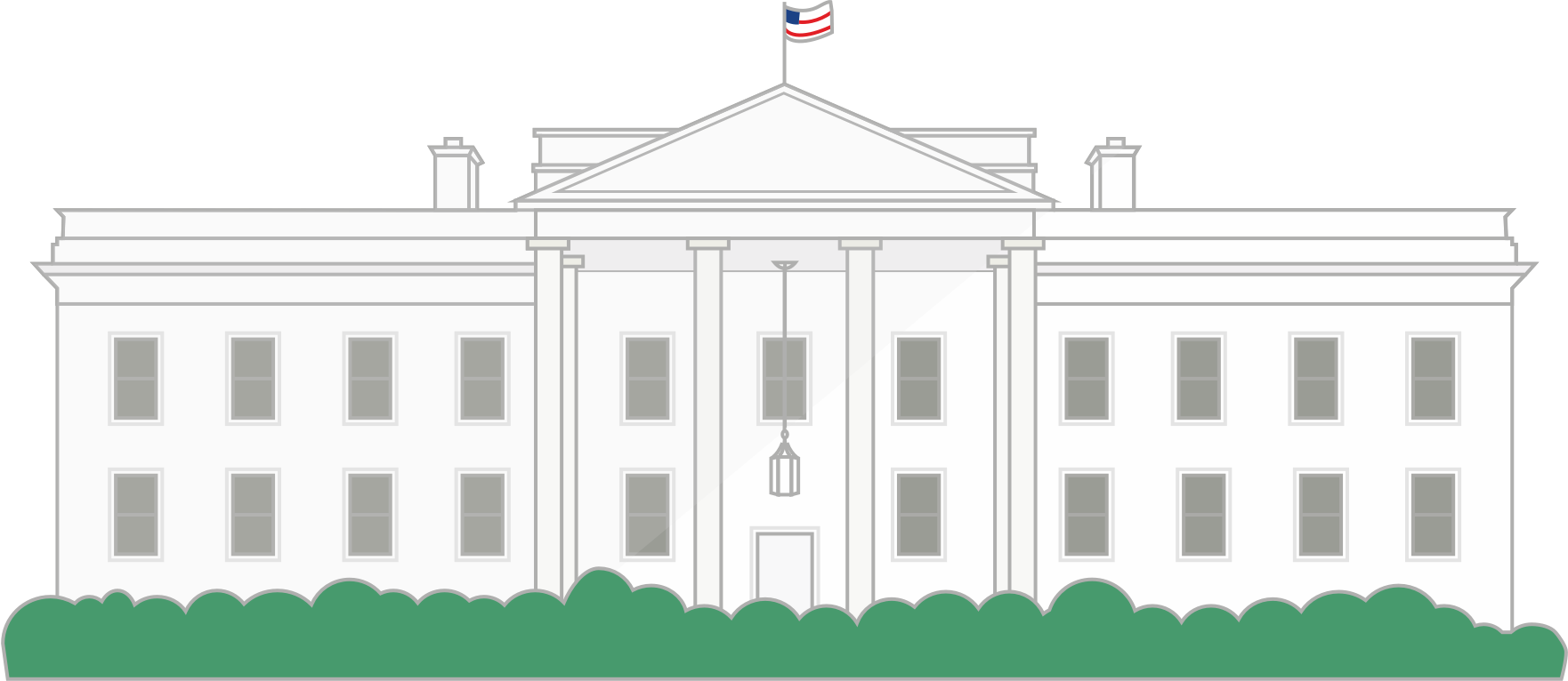 The White House Png Svg Free - White House Trump Wall (1762x766), Png Download