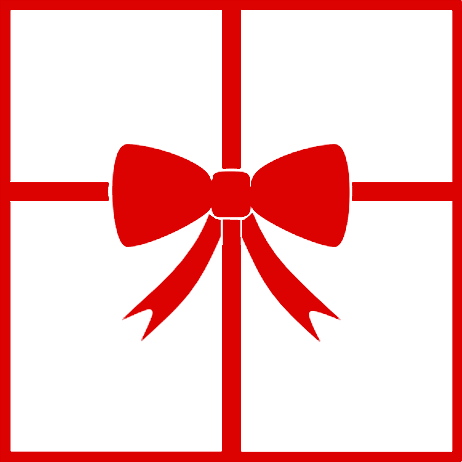 Merry Christmas Art Clip - Gift Bow Clip Art (1600x1537), Png Download