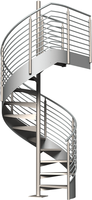 Classic Stair Kit Erectastep - Modern Steel Railing In Stair (900x900), Png Download