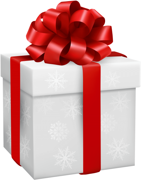 Gift Box With Snowflakes Png Clipart - Christmas Gift Box Png (392x500), Png Download