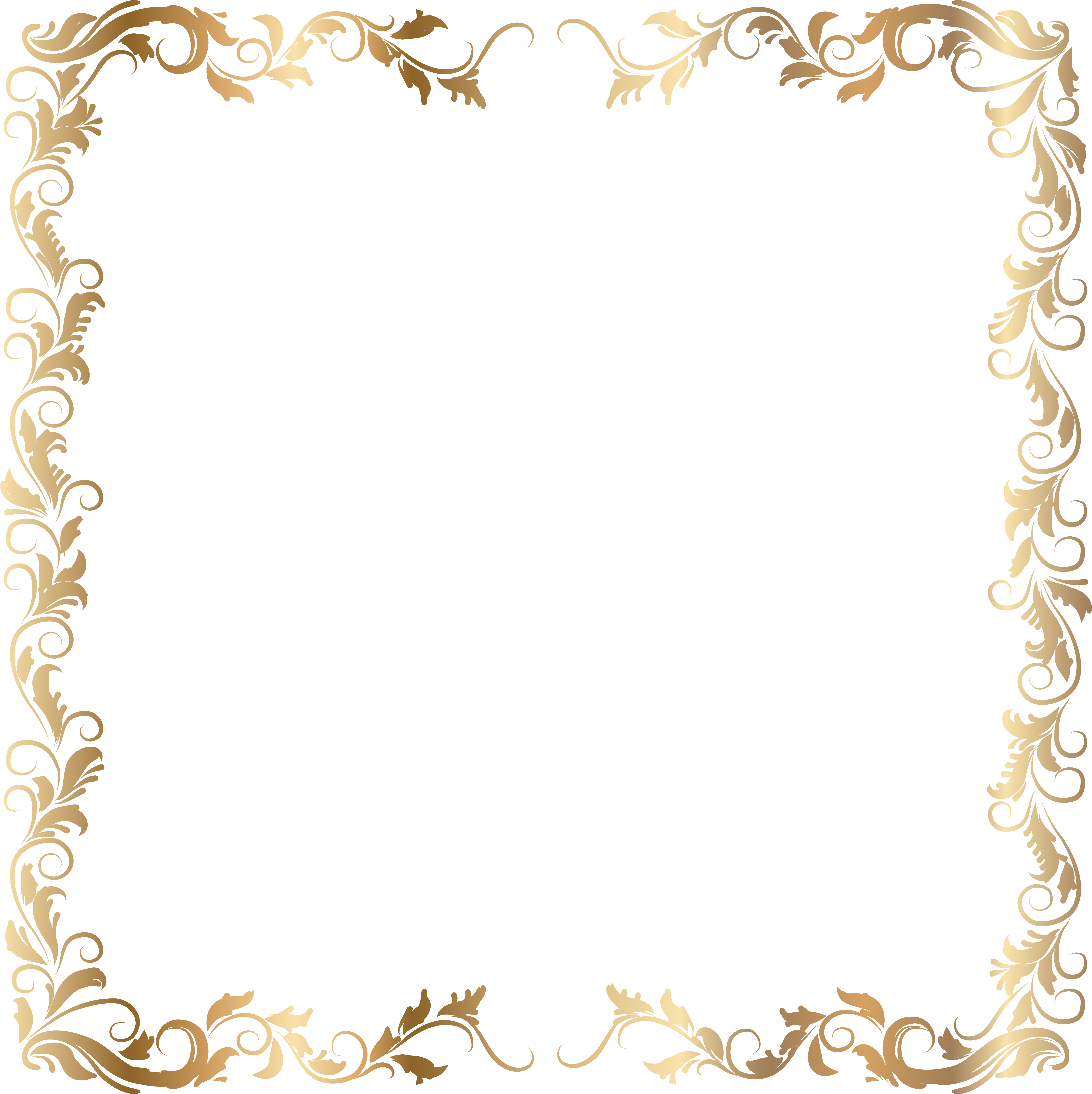 Border Deco Frame Gold Transparent Png Image Gallery (7983x8000), Png Download