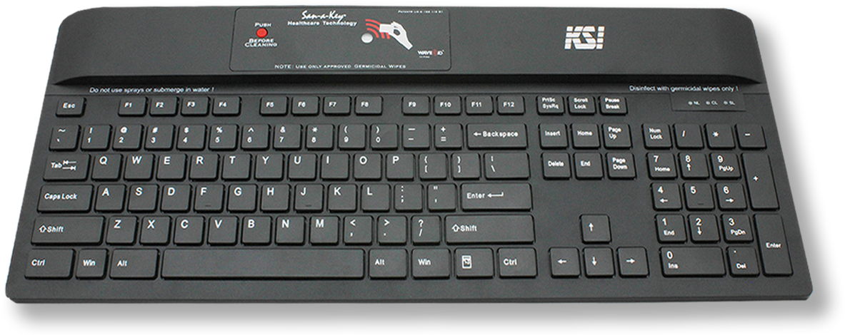 Linksmart® Keyboard With San A Key® Infection Control - Standard Keyboard (1201x485), Png Download