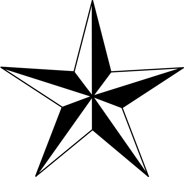 Black Nautical Star Clip Art - Star Clipart Black And White (600x580), Png Download