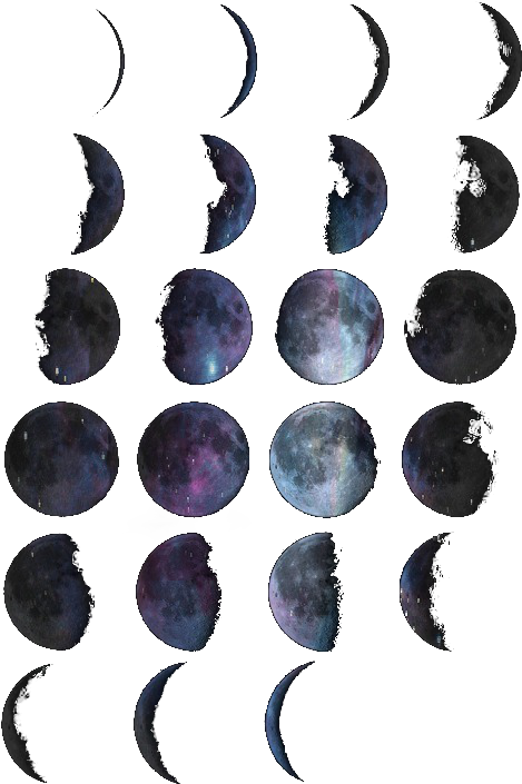 Looks Like It Was Painted In Watercolor - Phases Of The Moon Watercolour (500x750), Png Download