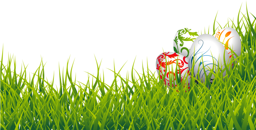 Easter Eggs And Grass Png Clipart Picture - Easter Eggs In Grass Png (1024x537), Png Download