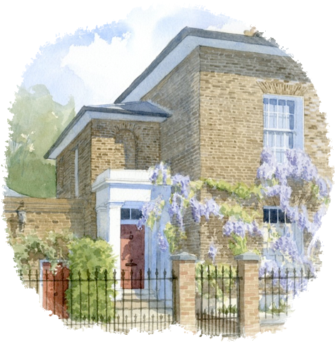 A Watercolour House Portrait Can Make A Lovely Gift - Watercolour Portrait Of House (500x500), Png Download