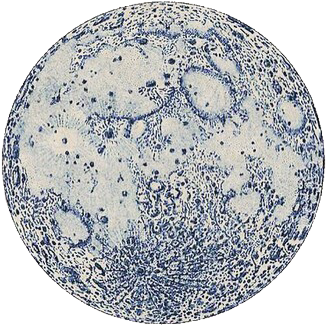 Aesthetic, Moon, And Overlay Image - Vintage Moon Print (500x500), Png Download