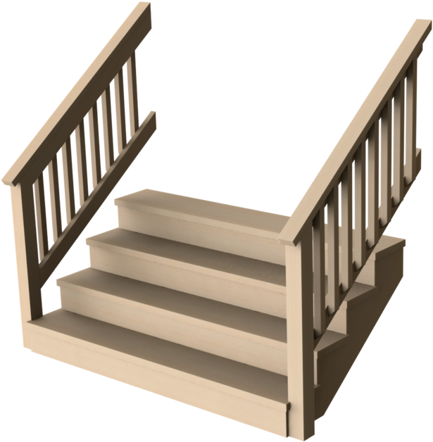 The Stairs Are Fully Configurable To Any Size You May - Porch Stairs Png (610x406), Png Download