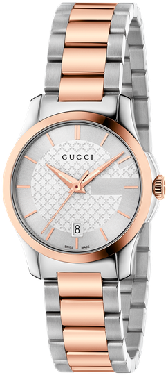 Gucci G-timeless, 27mm - Gucci G Timeless Silver Dial Two Tone Women's Watch (800x800), Png Download