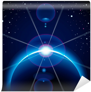 Solar Eclipse Background With Stars And Lens Flare - Spiral Galaxy (400x400), Png Download