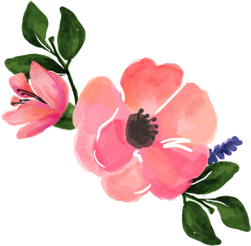 Watercolour Flower Png - Watercolour Pink Flower Png (400x365), Png Download