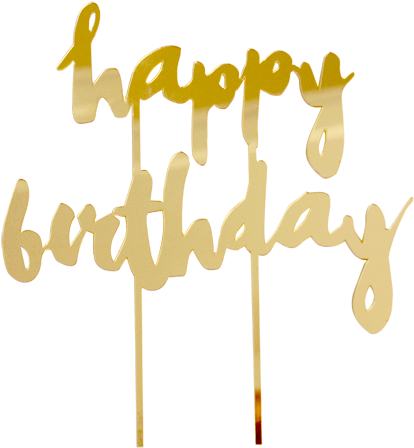 Image Black And White Library Birthday Transparent - Happy Birthday Gold Png (600x600), Png Download