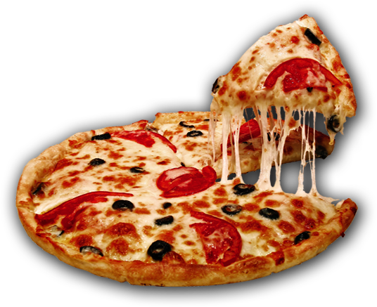 Cheese Pizza Png Clip Black And White Download - Pizza Png (536x437), Png Download