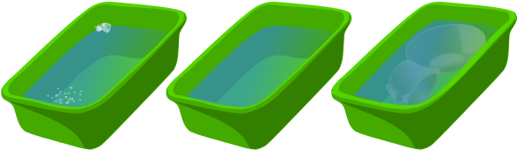 Put Rinsed Dishes In The Third Dishpan For A Full Minute - Bathtub (600x300), Png Download