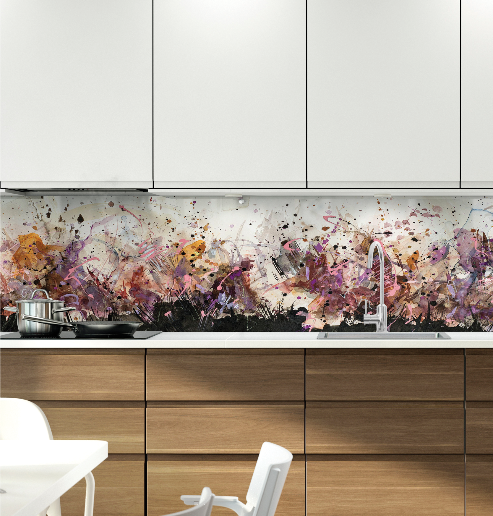 Purple Rain Glass Backsplash - Glass (2083x2179), Png Download