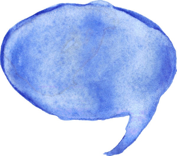 Free Download - Watercolor Speech Bubble Transparent (600x529), Png Download