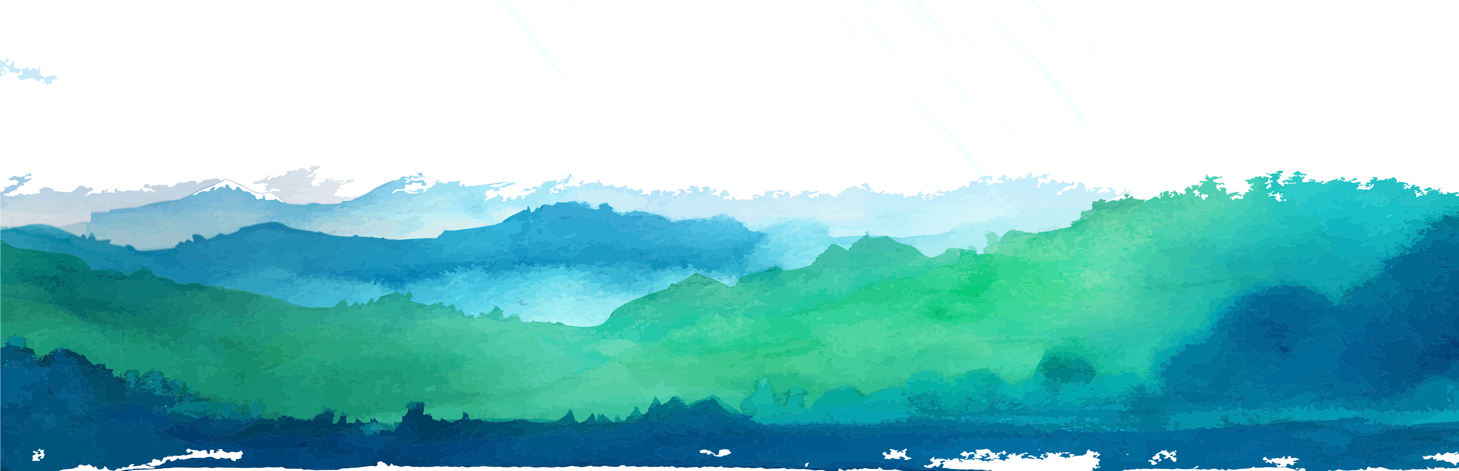 Water Resources Green Wallpaper - Watercolor Mountain Png (4784x1920), Png Download