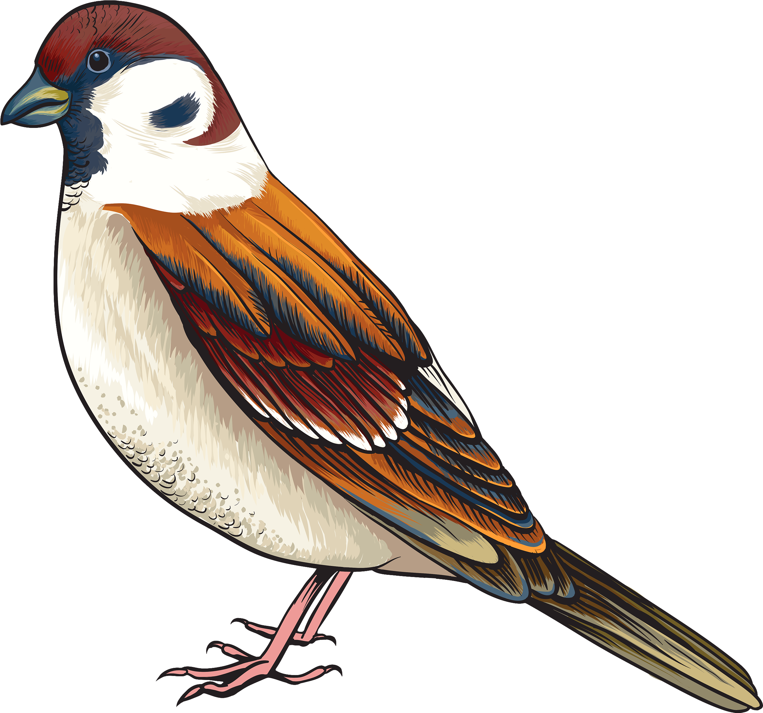 Bird Png Clipart - Cartoon Images Of Sparrow (2500x2333), Png Download