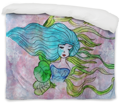 Watercolor Illustration Of A Girl With Colorful Hair - Watercolor Painting (400x400), Png Download