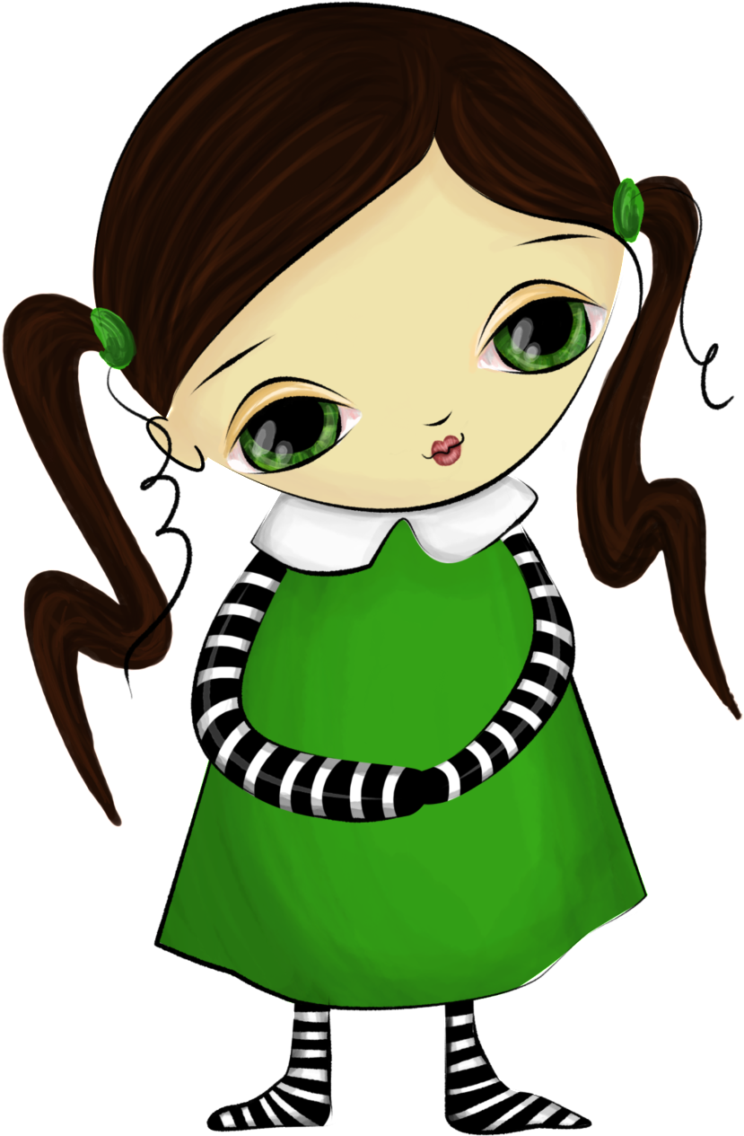 Watercolor Hand-painted Brunette Little Girl Transparent - Halloween (1024x1389), Png Download