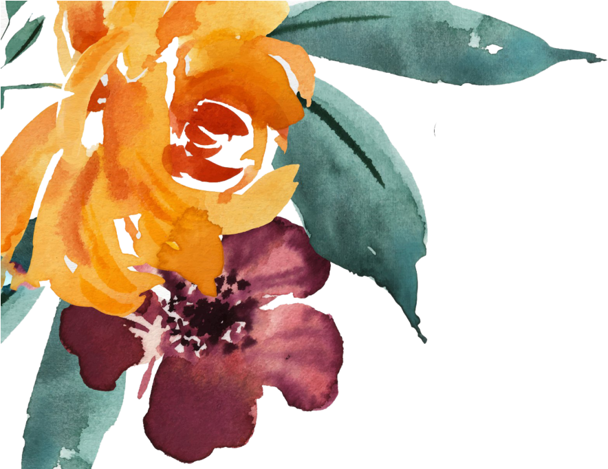 Free Watercolor Hand Drawn Flowers With Foliage - Watercolor Red Flower Png (1024x681), Png Download