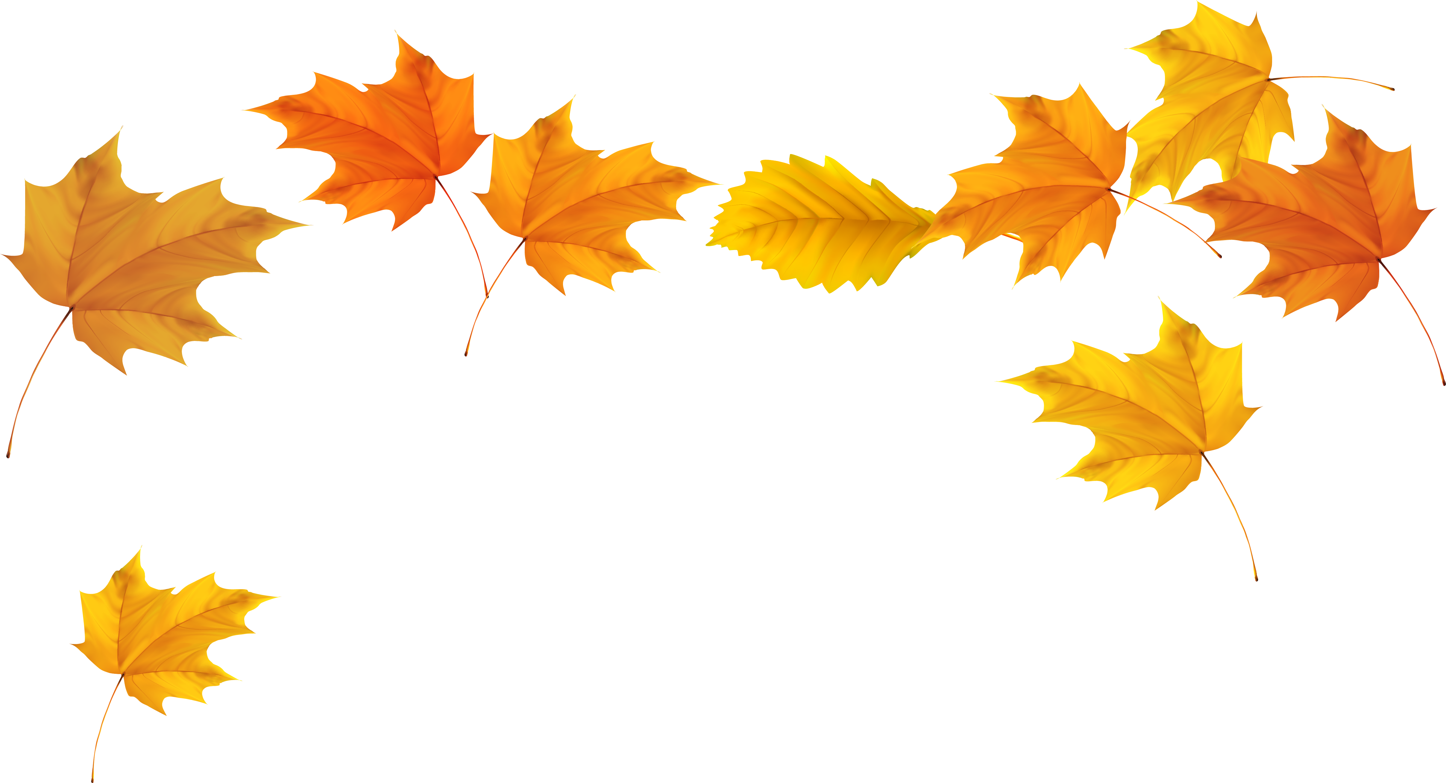 Fall Leaves Clip Art Chalkboard Stair Ideas - Fall Leaves Transparent Background (5094x2822), Png Download