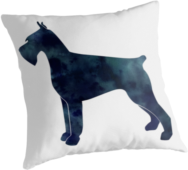 Giant Schnauzer Black Watercolor Silhouette By Tripoddogdesign - University Of Arizona Wildcats Throw Pillow, Sunglasses (875x875), Png Download
