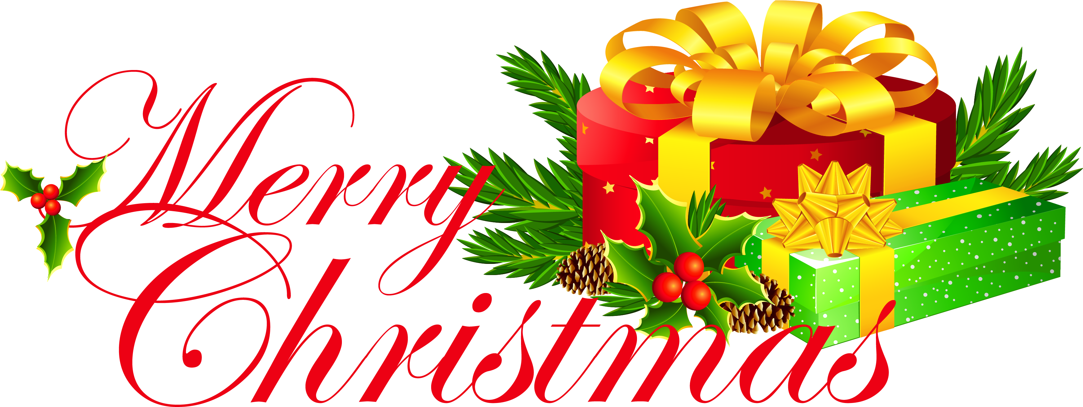 Merry Christmas Christmas Clip Art (3565x1427), Png Download