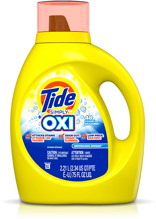 Tide Simply Plus Oxi Liquid Laundry Detergent - Tide Simply Plus Oxi Liquid Laundry Detergent, Refreshing (1200x788), Png Download