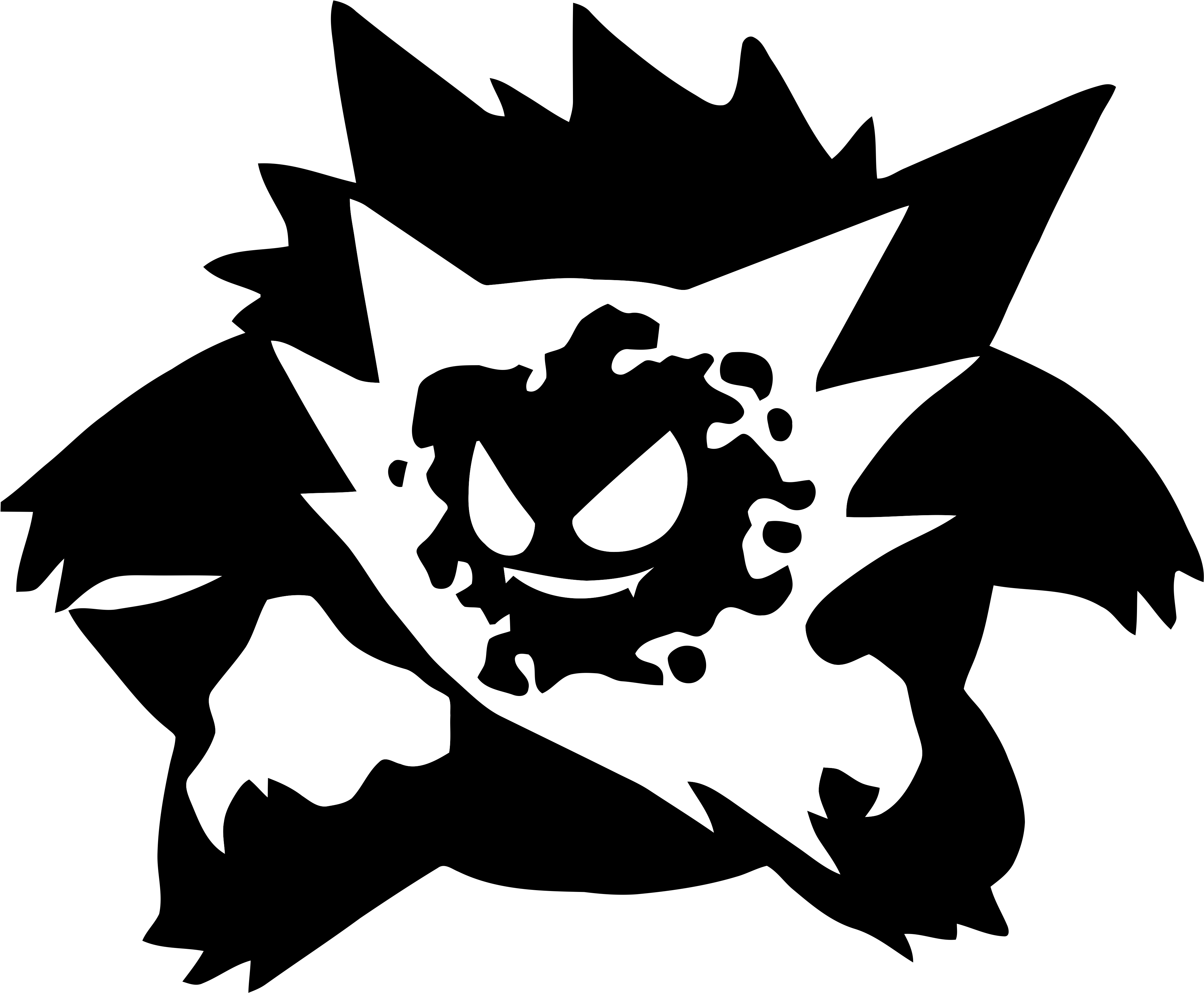 Gastly Haunter Gengar Stencil - Pokemon Gastly (4096x4096), Png Download