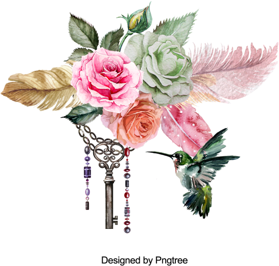 Beautiful Hand Paint Watercolor Rose Flower, Flower, - Watercolor Painting (640x640), Png Download