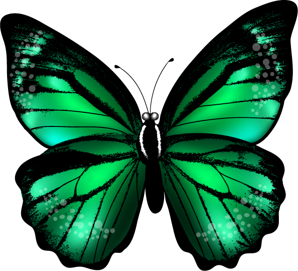 Abstract Purple Butterfly Watercolor - Green Butterfly Png (592x538), Png Download