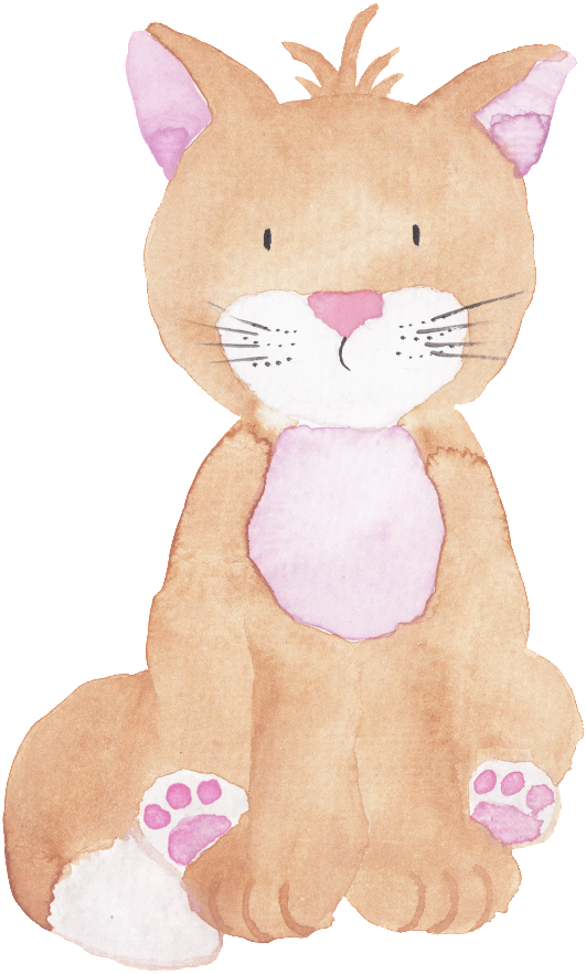 Hand Painted Watercolor Cat Doll Transparent Cartoon - Watercolor Painting (1024x1024), Png Download